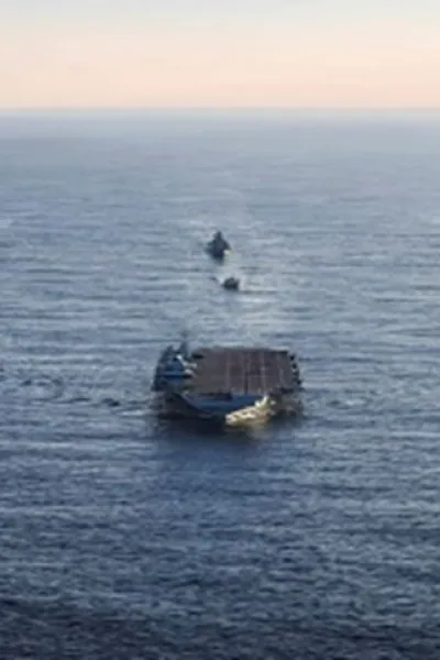 A number of Royal Navy Ships at sea